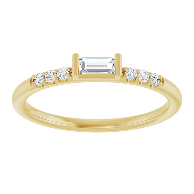 14K Yellow 1/5 CTW Natural Diamond Stackable Accented Ring  