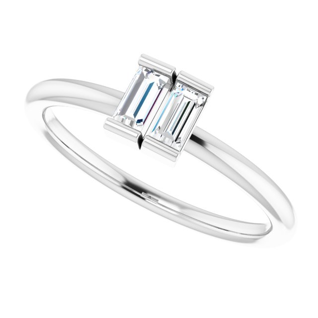 14K White 1/4 CTW Diamond Two-Stone Ring  