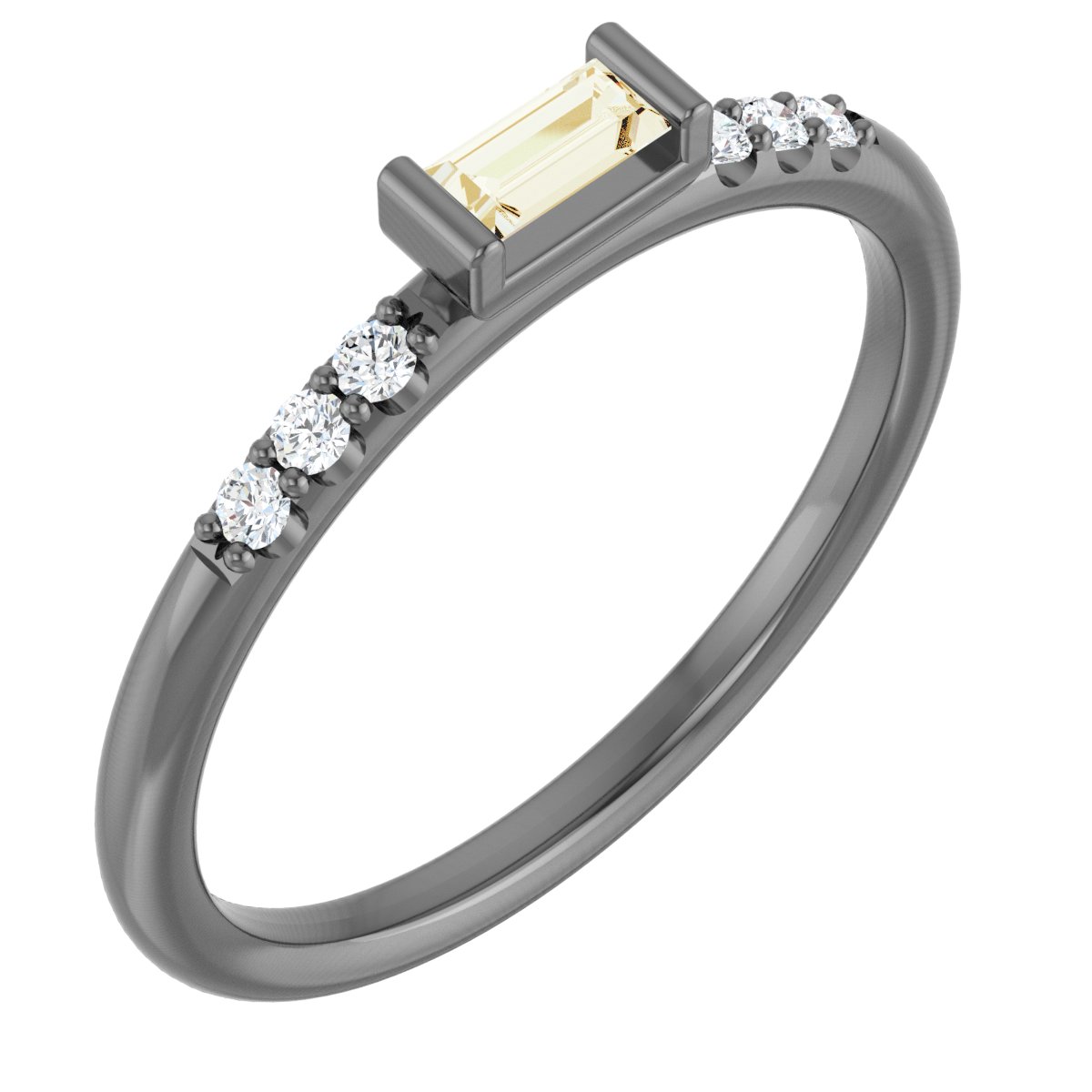 14K Yellow 1/5 CTW Natural Diamond Stackable Accented Ring  
