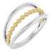 14K White & Yellow Negative Space Beaded Ring   