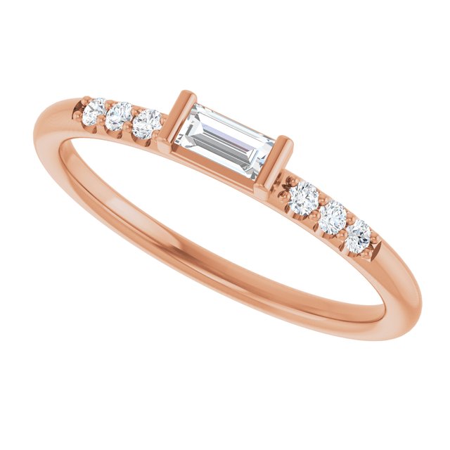 14K Rose 1/5 CTW Diamond Stackable Accented Ring  
