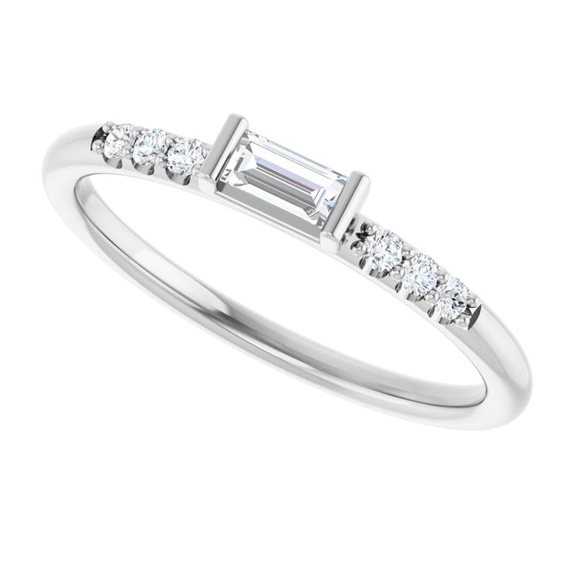 14K White 1/5 CTW Diamond Stackable Accented Ring