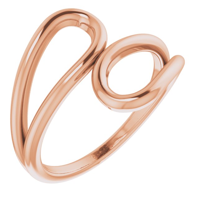 14K Rose Loop Bypass Ring