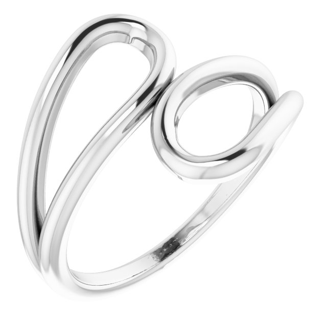 14K White Loop Bypass Ring