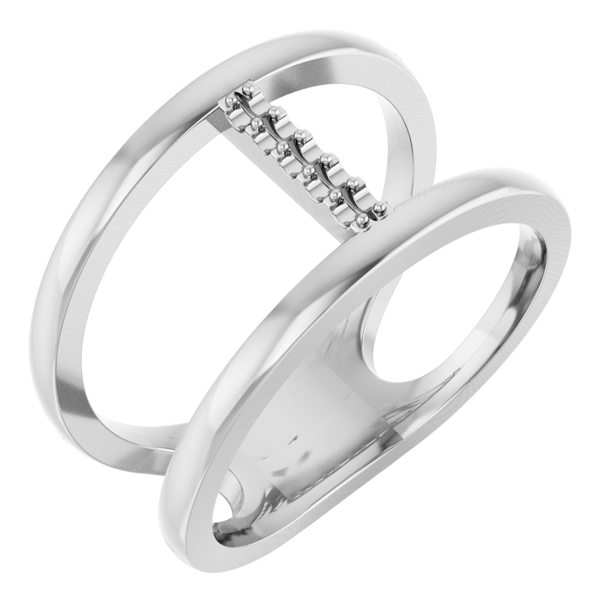 Platinum .04 CTW Natural Diamond Negative Space Ring 