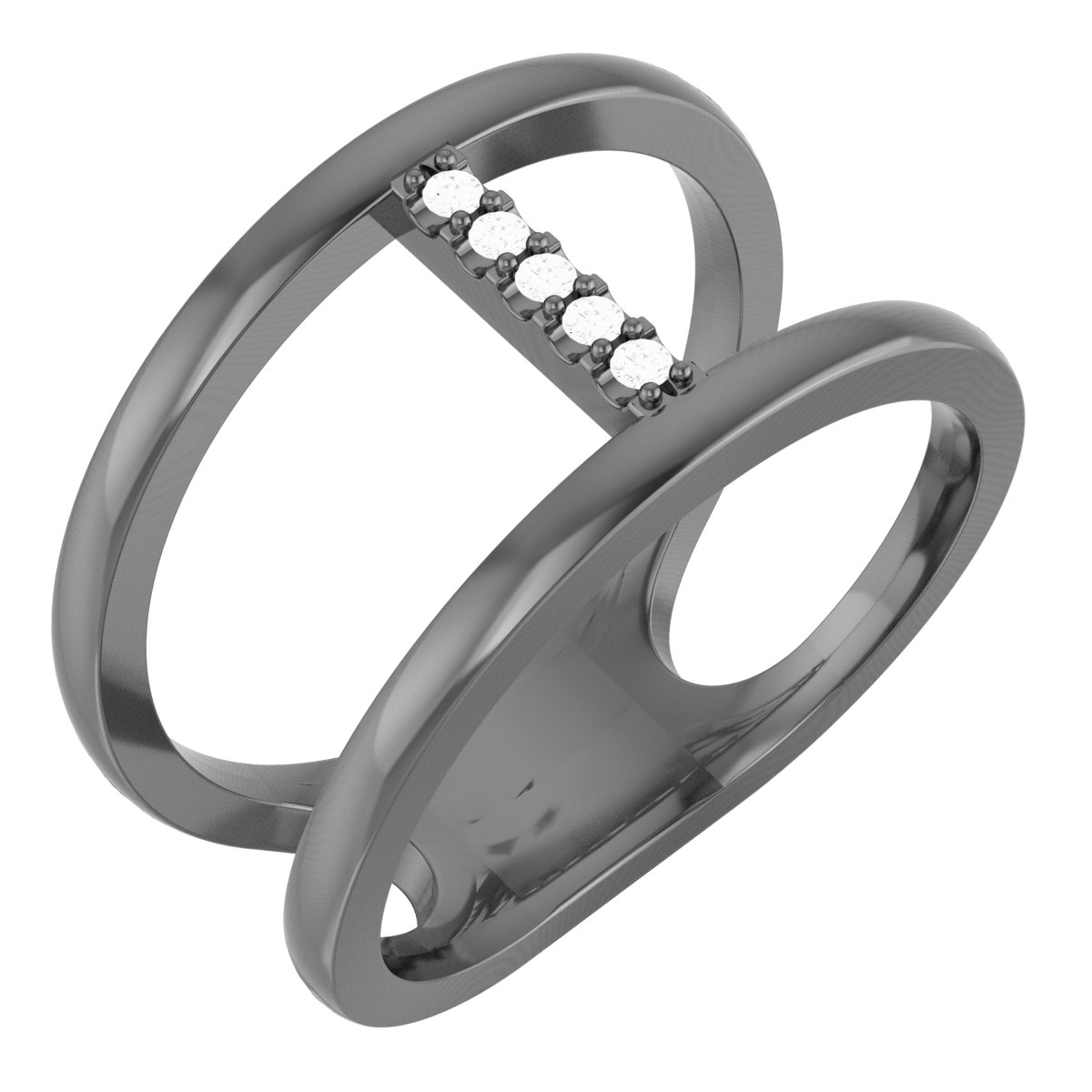 Sterling Silver .04 CTW Natural Diamond Negative Space Ring 