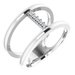Sterling Silver .04 CTW Diamond Negative Space Ring 
