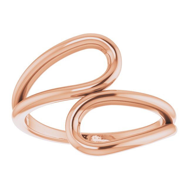 14K Rose Loop Bypass Ring