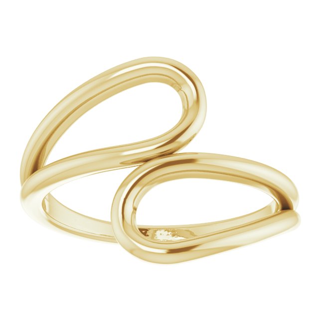 14K Yellow Loop Bypass Ring