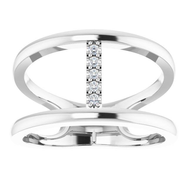 Sterling Silver .04 CTW Diamond Negative Space Ring 