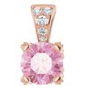 14K Rose Baby Pink Topaz and .10 CTW Diamond Pendant Ref 13654610