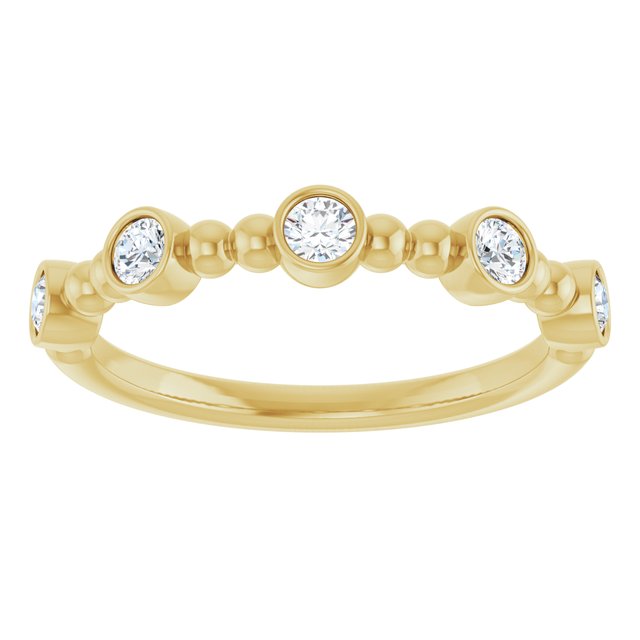 14K Yellow 1/3 CTW Diamond Stackable Bead Ring