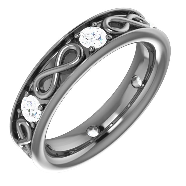 Accented Infinity-Inspired Wedding Band