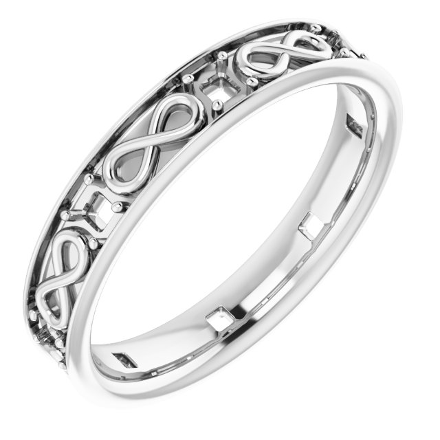 Platinum 2.6 mm Asscher Band Mounting