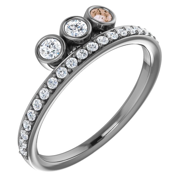 Accented Bezel Set Family Ring