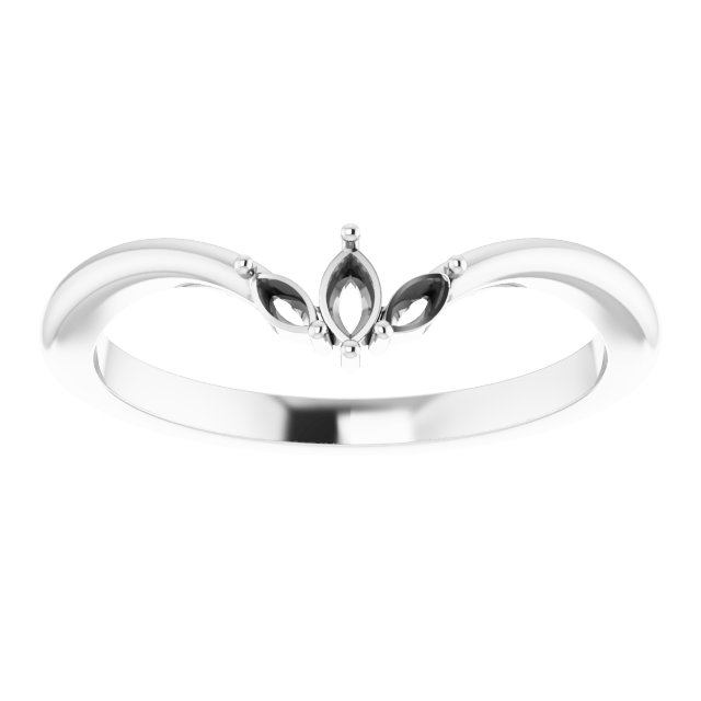 14K White 1/8 CTW Natural Diamond Three-Stone V Ring