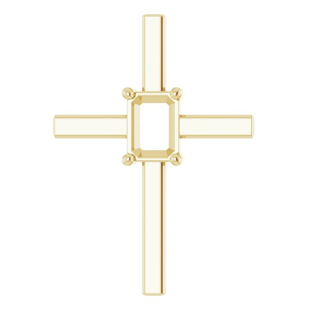 Solitaire Cross Pendant