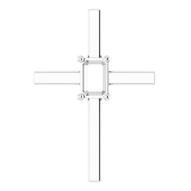 Solitaire Cross Pendant