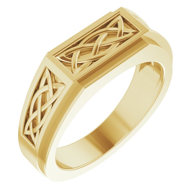 14K Yellow Celtic-Inspired Ring