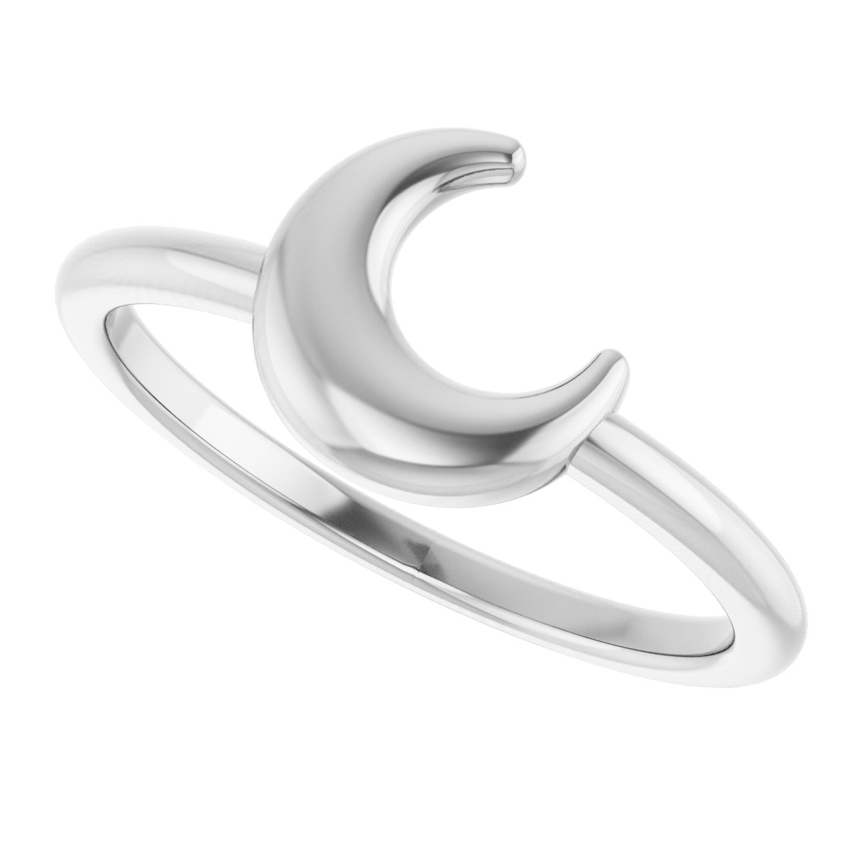 Sterling Silver Crescent Moon Ring 