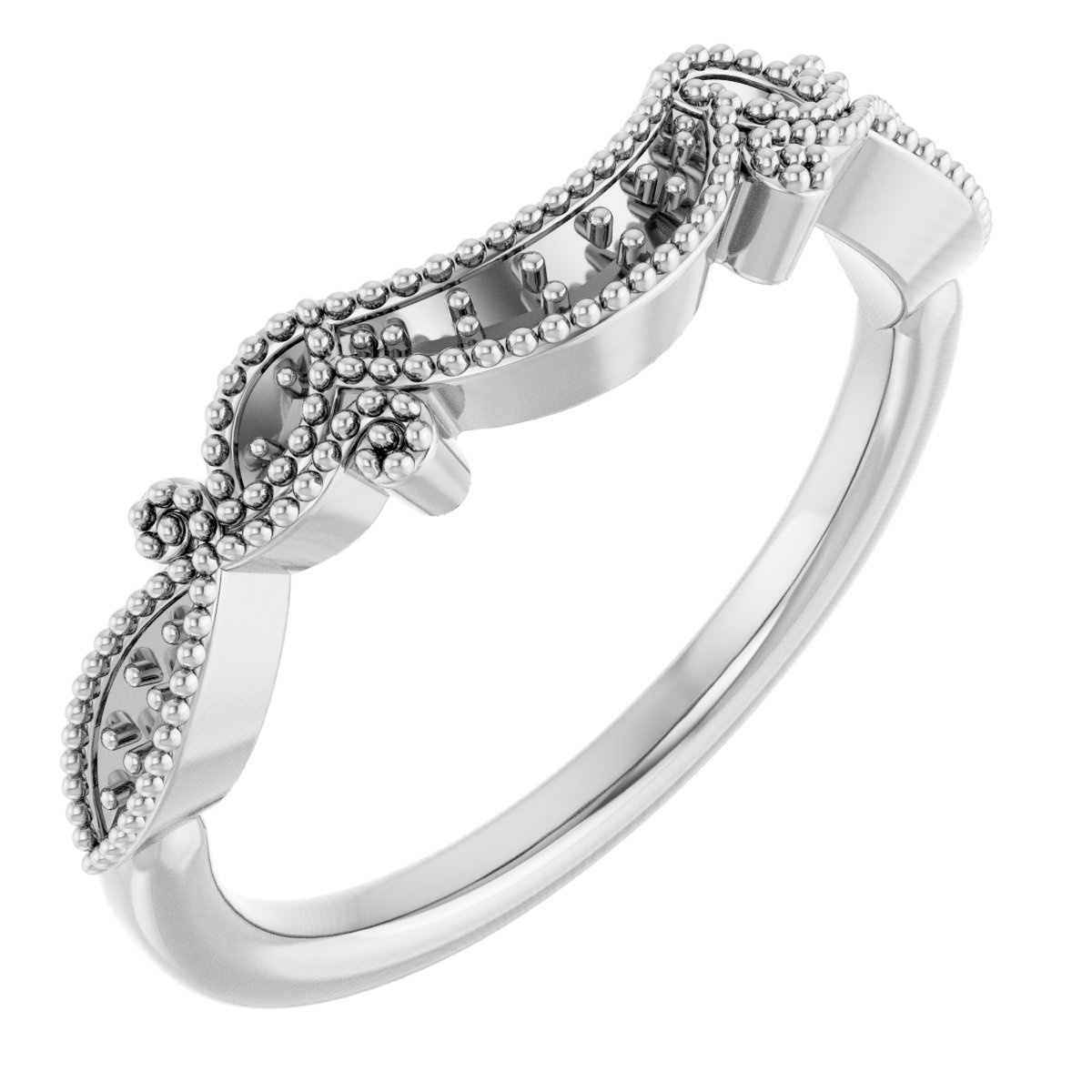 14K White .08 CTW Diamond Contour Band Ref 13697271