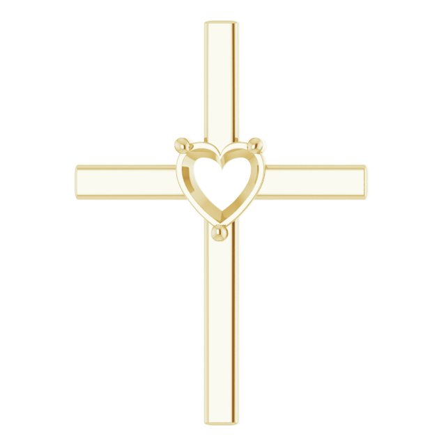 Solitaire Cross Pendant