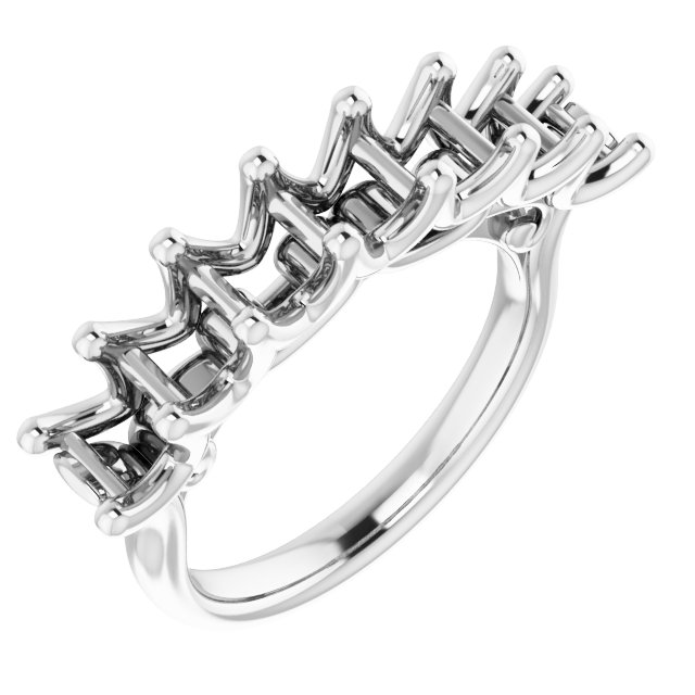 Seven-Stone Sculptural Anniversary Band