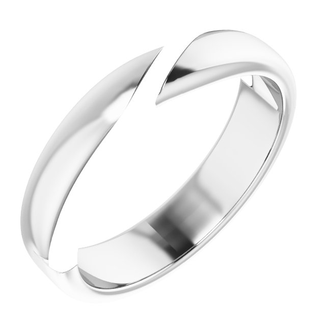 Criss-Cross Standard-Fit Band – 14K White/Yellow Gold