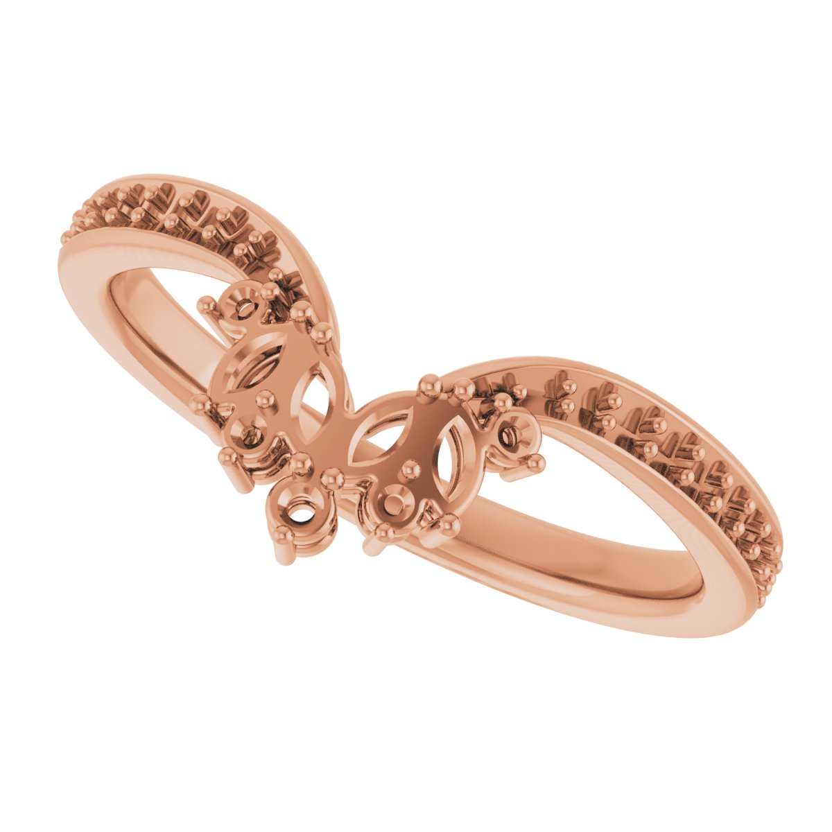 14K Rose 1/3 CTW Natural Diamond Accented Contour Band