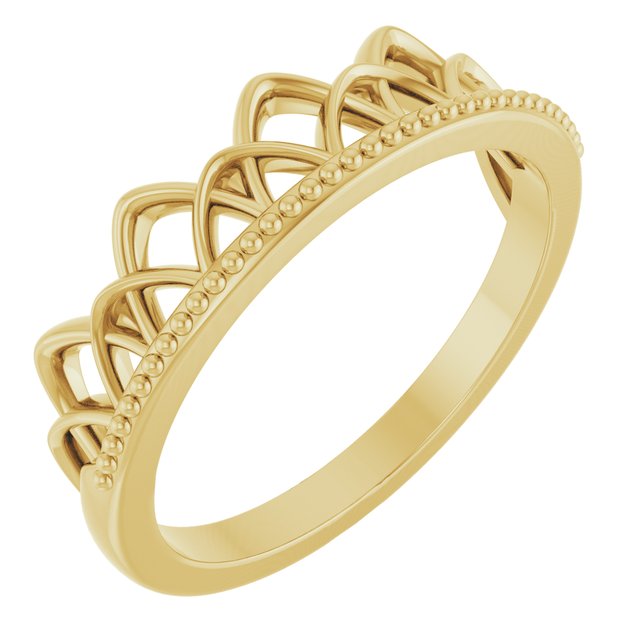 14K Yellow Stackable Crown Ring   