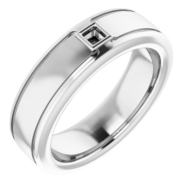 Grooved Bezel-Set Solitaire Band