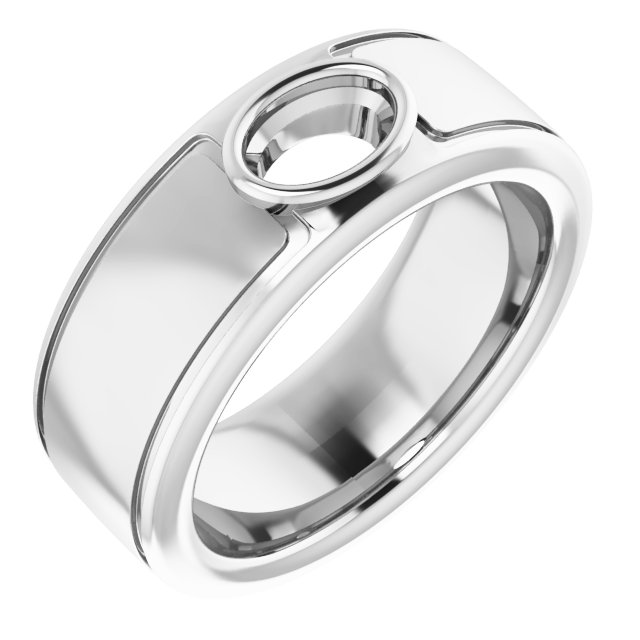 Grooved Bezel-Set Solitaire Band