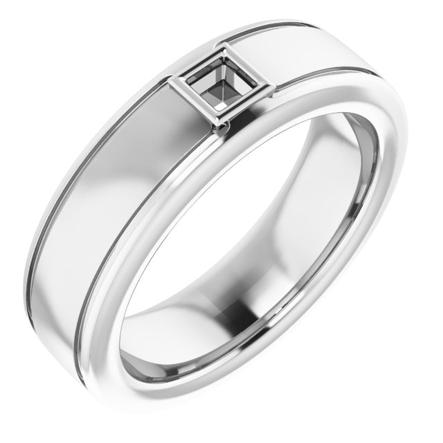 Grooved Bezel-Set Solitaire Band