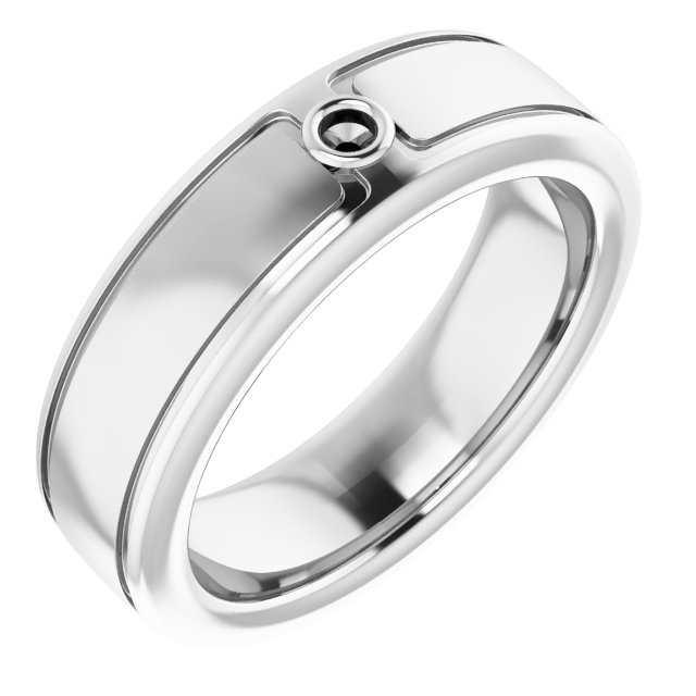 Grooved Bezel-Set Solitaire Band