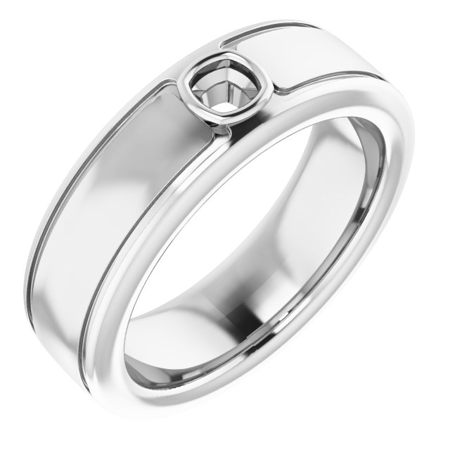 Grooved Bezel-Set Solitaire Band