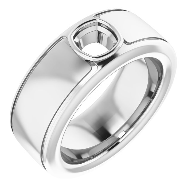 Grooved Bezel-Set Solitaire Band