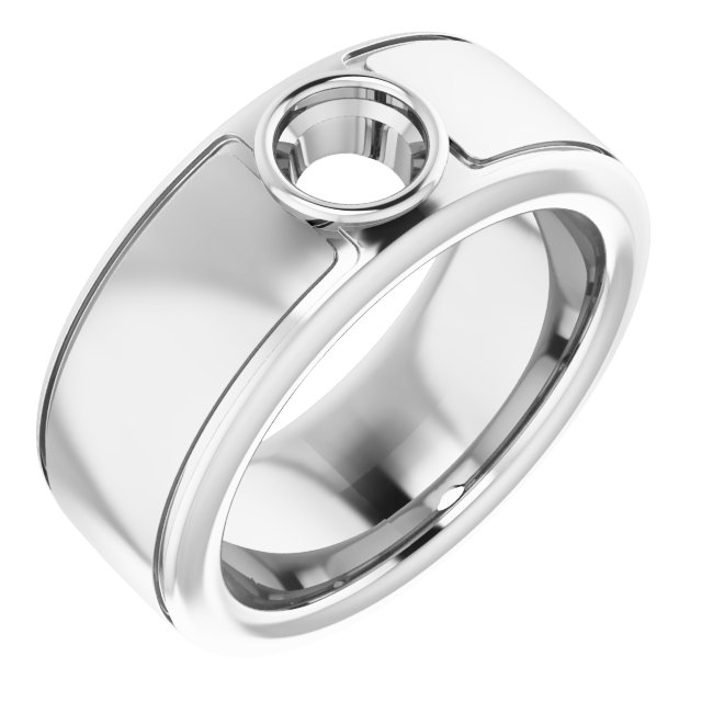 Grooved Bezel-Set Solitaire Band
