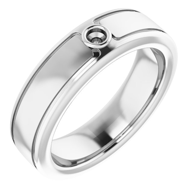 Grooved Bezel-Set Solitaire Band