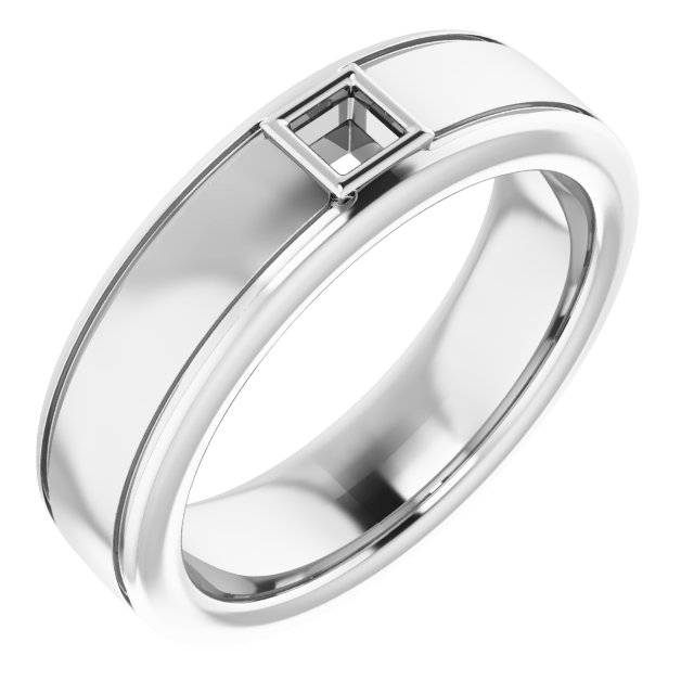 Grooved Bezel-Set Solitaire Band