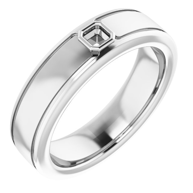 Grooved Bezel-Set Solitaire Band