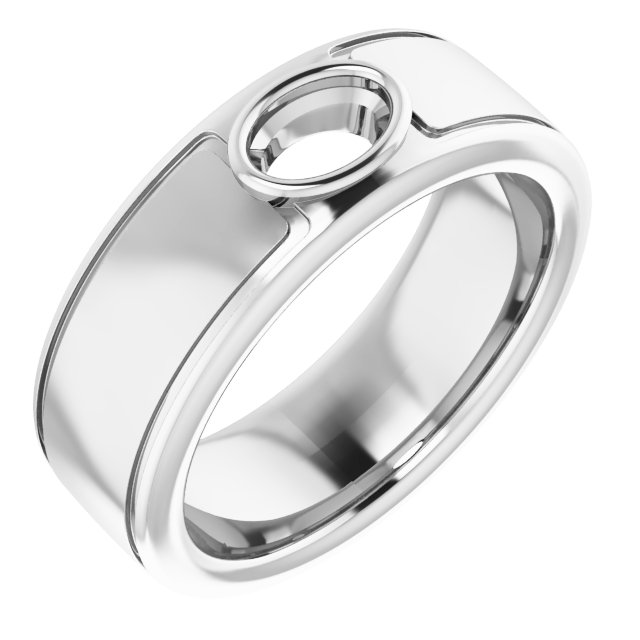 Grooved Bezel-Set Solitaire Band
