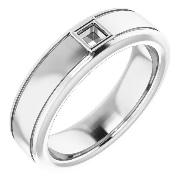 Grooved Bezel-Set Solitaire Band