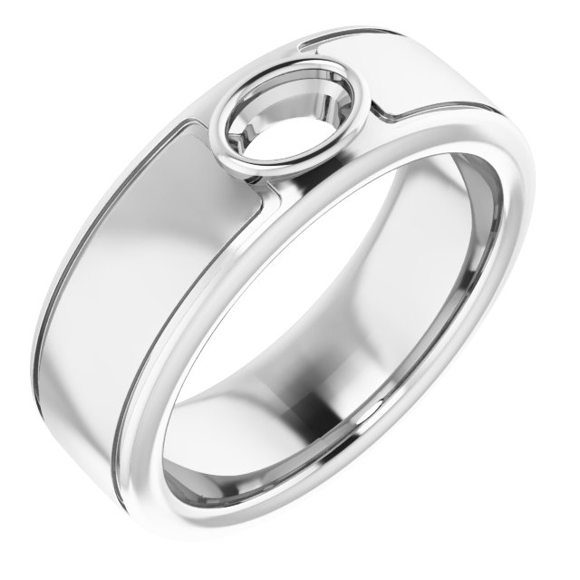 Grooved Bezel-Set Solitaire Band