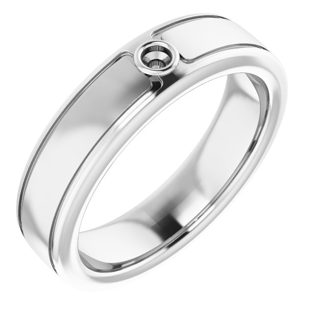 Grooved Bezel-Set Solitaire Band