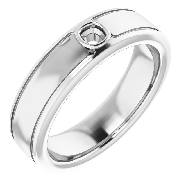 Grooved Bezel-Set Solitaire Band