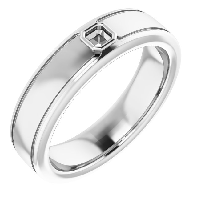 Grooved Bezel-Set Solitaire Band