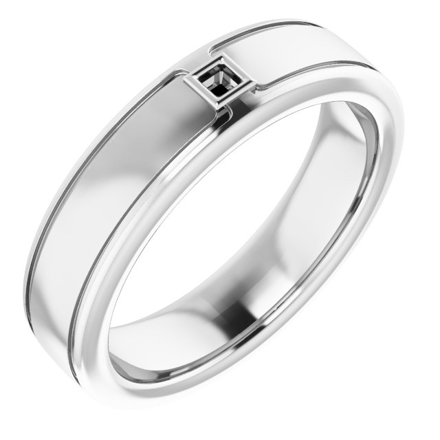 Grooved Bezel-Set Solitaire Band