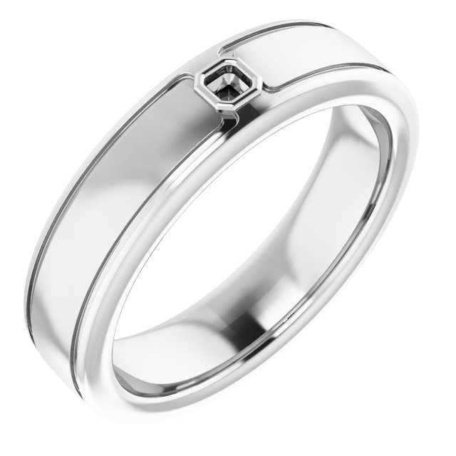 Grooved Bezel-Set Solitaire Band