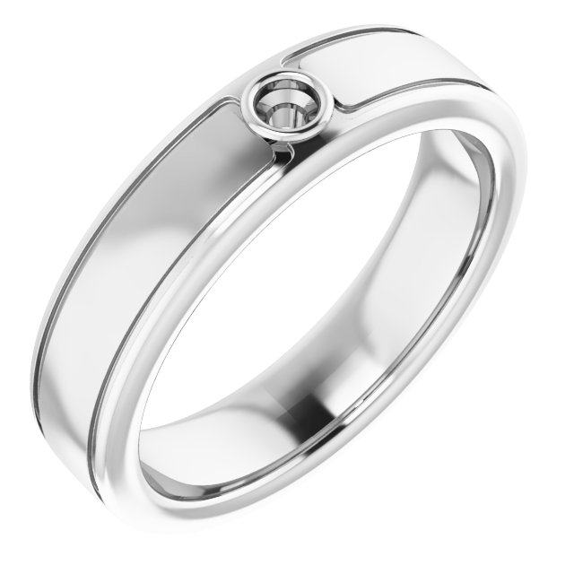 Grooved Bezel-Set Solitaire Band