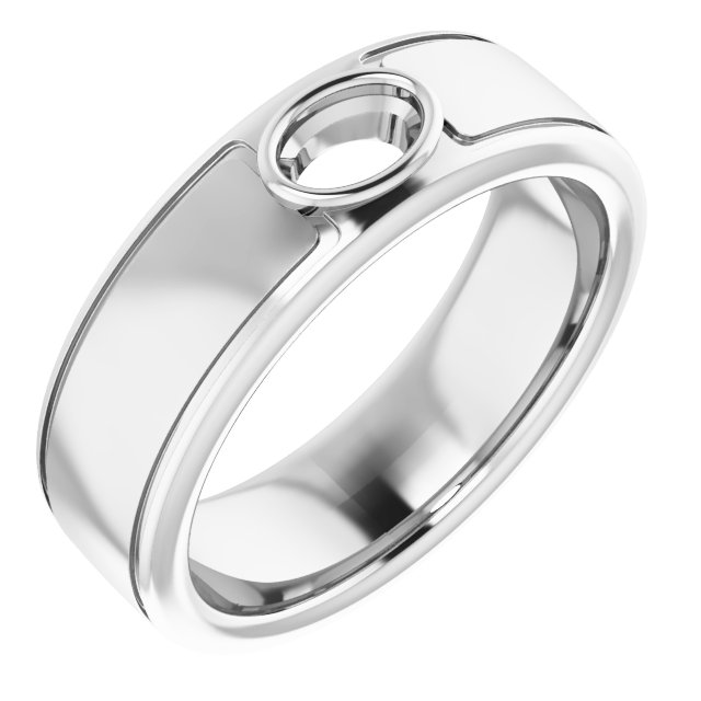 Grooved Bezel-Set Solitaire Band